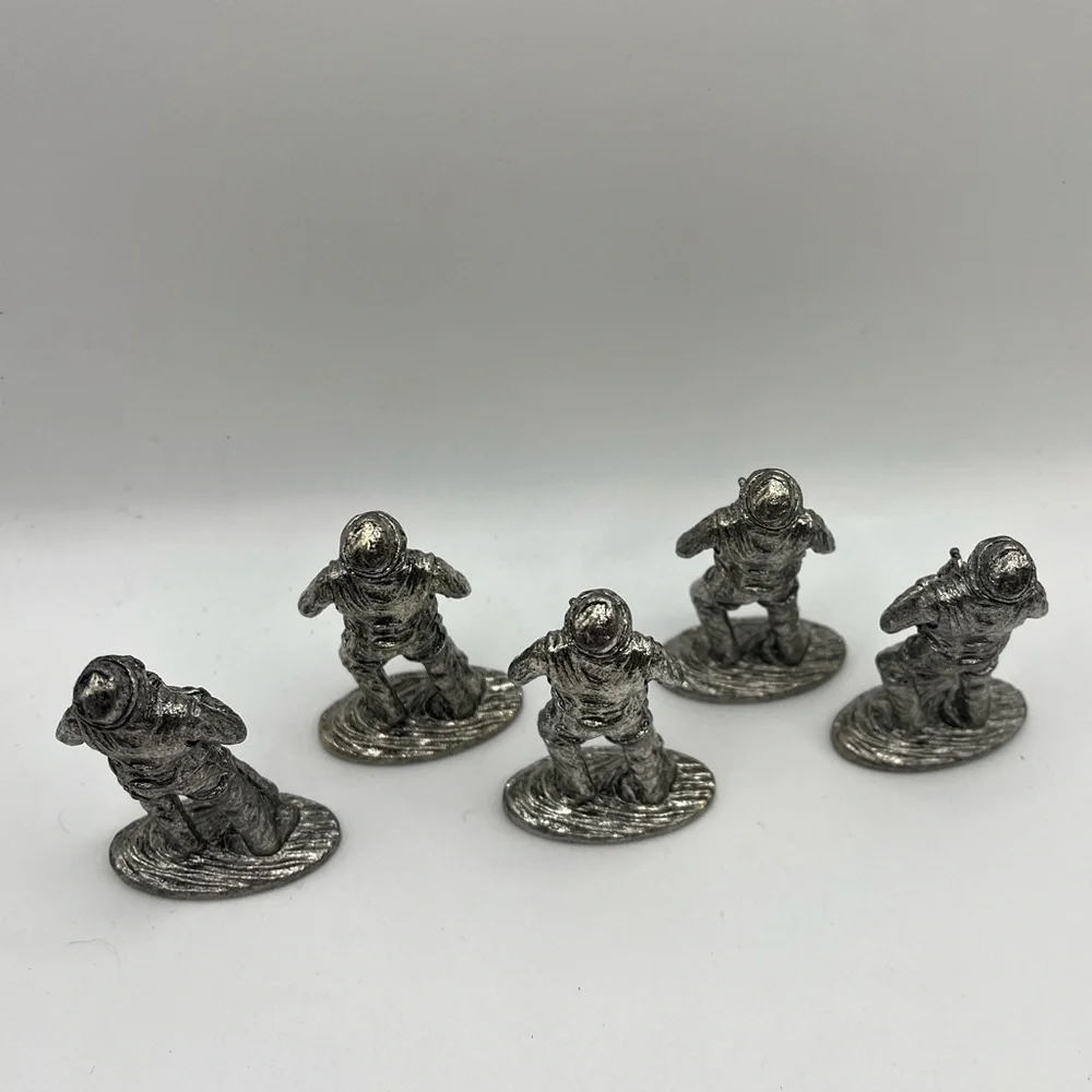 Vintage Miniature Pewter Fly Fisherman with Fishing Pole Figurine Charm